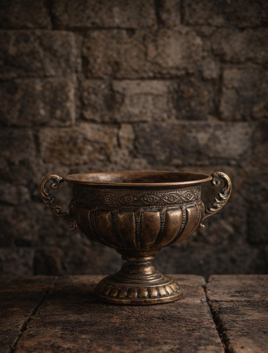 Cast Bronze Urn Planter Vessel