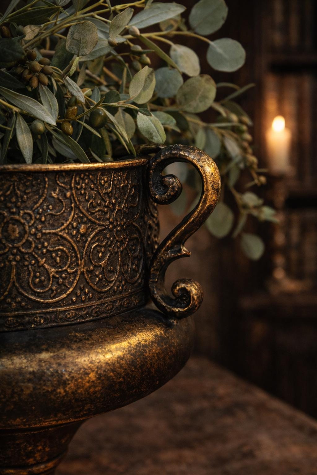Bronze Pedestal Urn Vase